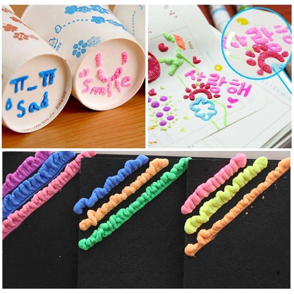 🎨 MAGIC 3D PUFFY PENS · 6 COLORS