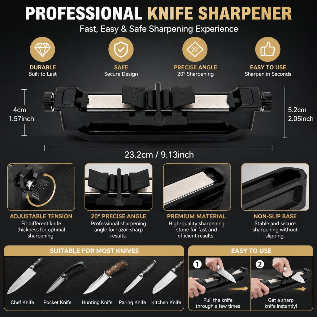 🛠️Outdoor & Kitchen Must-Have – Venture Portable Knife Sharpener, Lightweight Pocket-Size Blade Sharpener