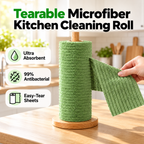 Fed Up With Flimsy Disposable Wipes? Tearable Microfiber Cleaning Roll, Reusable & Great At Cutting Tough Grease
