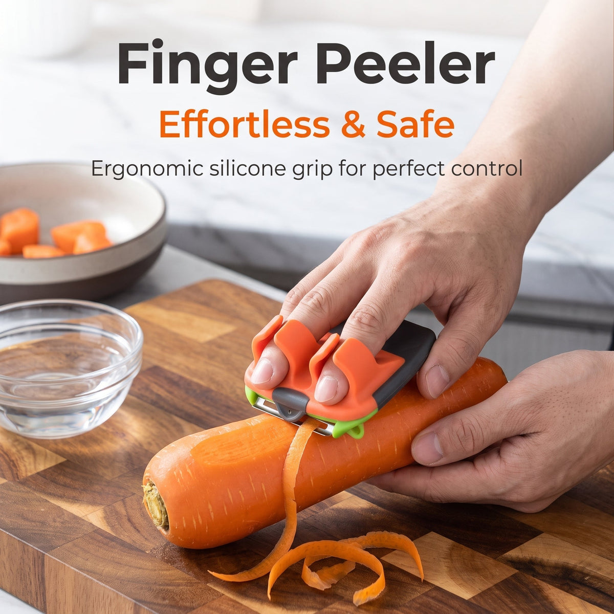 Stainless Steel Finger Peeler For Easy Fruit And Vegetable Peeling In The Kitchen