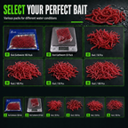 ⏰Buy 3  Get 2 Free 🔥 Simulation Earthworm Soft Fishing Lures Shrimp Scented Artificial Worm Baits for Freshwater and Saltwater Pack of 50 or 100