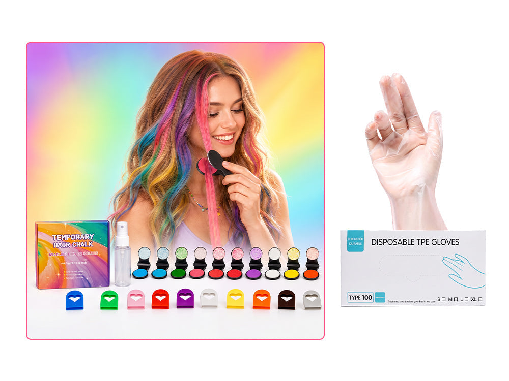 🌈 Want Fun Hair Color Without Damage? 12-Color Temporary Hair Chalk Set