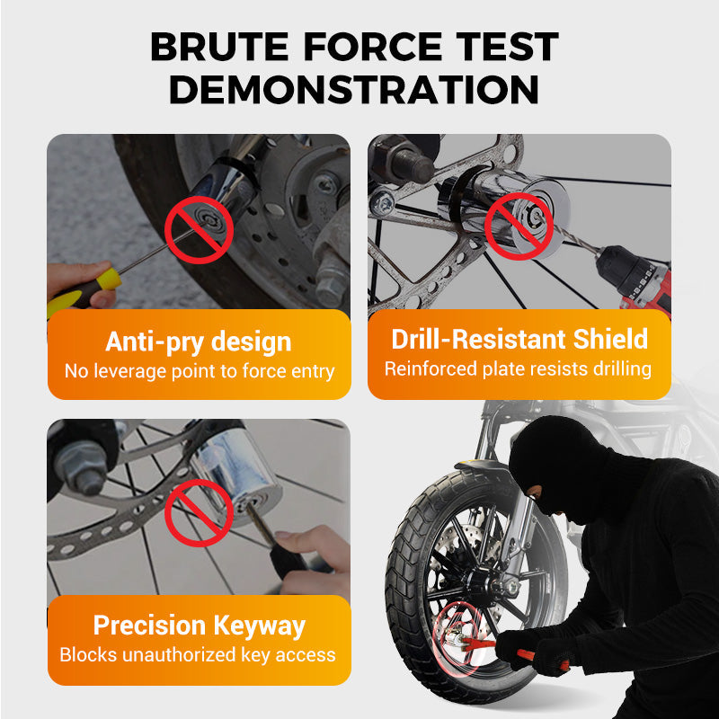 Scared Of Your Bike Getting Stolen? Heavy-Duty Steel Disc Brake Lock, Secure Anti-Theft Protection For Motorcycles & Scooters