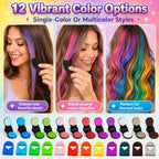 🌈 Want Fun Hair Color Without Damage? 12-Color Temporary Hair Chalk Set