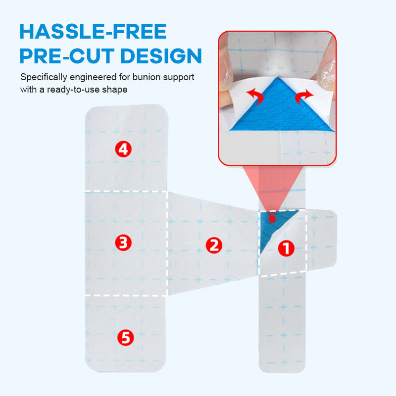 🩹Pre-Cut Bunion Kinesiology Tape for Bunion Relief | Portable, Stretchable Tape for Daily Wear, Sports & Long Walking