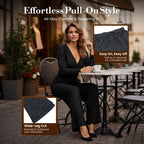 Women's Sequin Wide-Leg Pants with Elastic Waistband