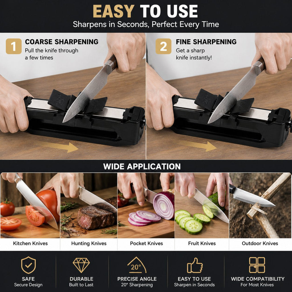 🛠️Outdoor & Kitchen Must-Have – Venture Portable Knife Sharpener, Lightweight Pocket-Size Blade Sharpener