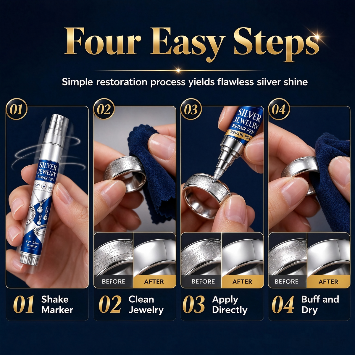 Jewelry Scratch Repair And Touch-up Pen – Easy DIY Scuff Cover, Restore Shine for Rings, Bracelets & Necklaces