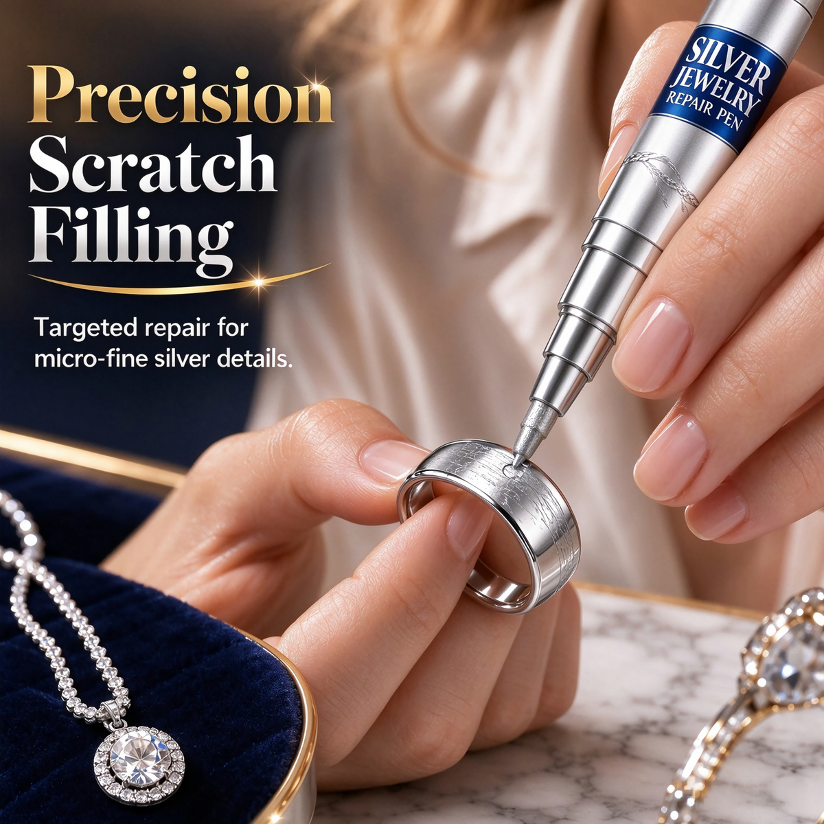 Jewelry Scratch Repair And Touch-up Pen – Easy DIY Scuff Cover, Restore Shine for Rings, Bracelets & Necklaces