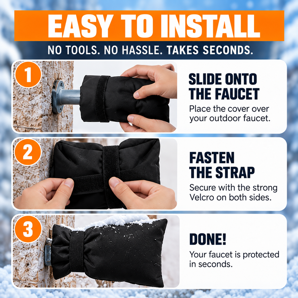 ❄️Outdoor Insulated Faucet Cover – Winter Freeze Shield for Outside Taps