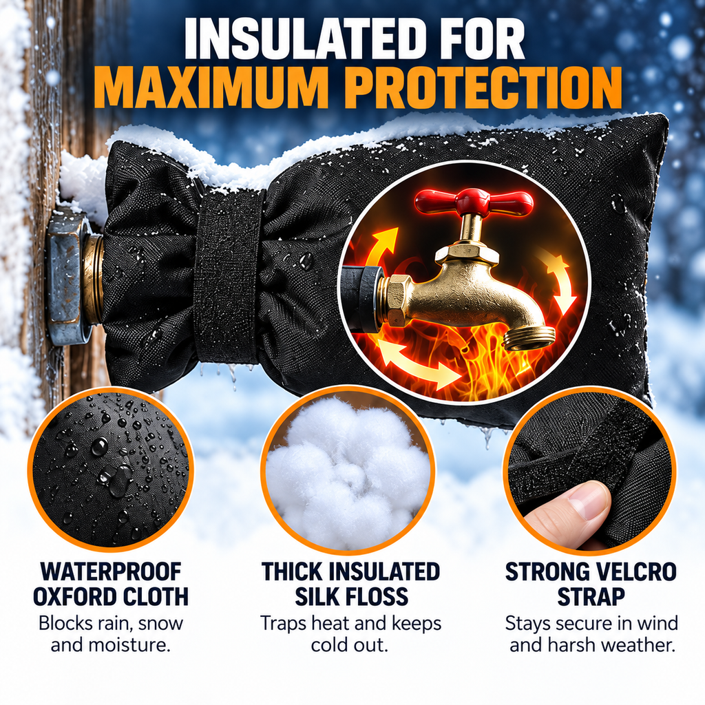 ❄️Outdoor Insulated Faucet Cover – Winter Freeze Shield for Outside Taps
