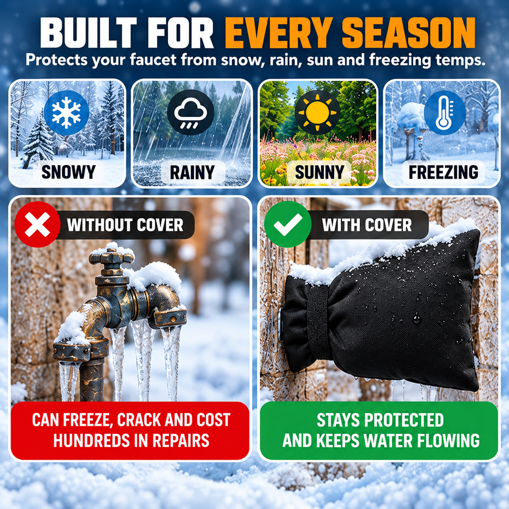 ❄️Outdoor Insulated Faucet Cover – Winter Freeze Shield for Outside Taps