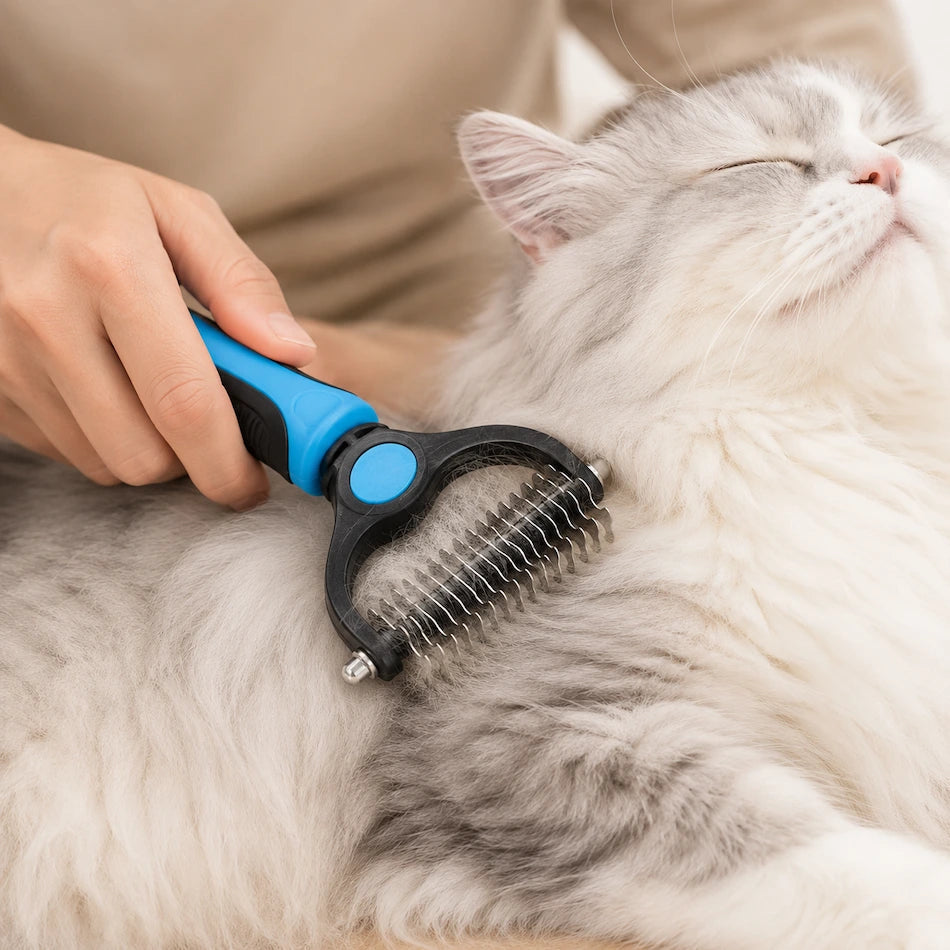 🐱 Tired of Pet Fur Everywhere? Exovella Deshedding Brush, Pain-Free Fur Removal