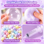 ✨Top Kid Craft Gift – DIY Squeeze Ball Making Kit, Customizable Sparkly Squeeze Balls for Party & Sensory Play