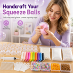 ✨Top Kid Craft Gift – DIY Squeeze Ball Making Kit, Customizable Sparkly Squeeze Balls for Party & Sensory Play