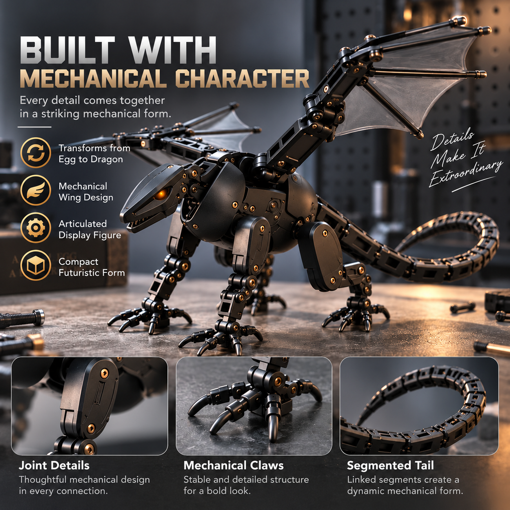 🔥Limited-Time 39% OFF! DragonMorph – Egg to Dragon Transforming Mechanical Toy | Cool Interactive Fidget Toy for Boys & Girls