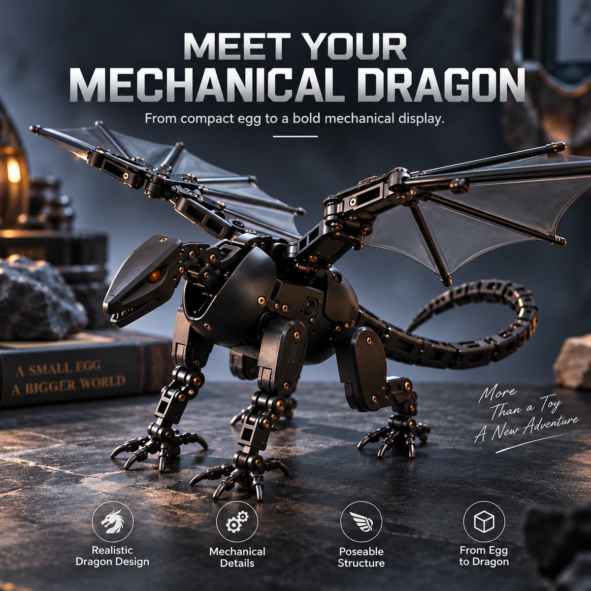 🔥Limited-Time 39% OFF! DragonMorph – Egg to Dragon Transforming Mechanical Toy | Cool Interactive Fidget Toy for Boys & Girls