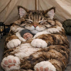 🔥Hot Seller🐱Warm Plush Cat-Themed Sleeping Bag for Adults｜Thick Winter Wearable Sleep Bag!