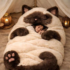 🔥Hot Seller🐱Warm Plush Cat-Themed Sleeping Bag for Adults｜Thick Winter Wearable Sleep Bag!