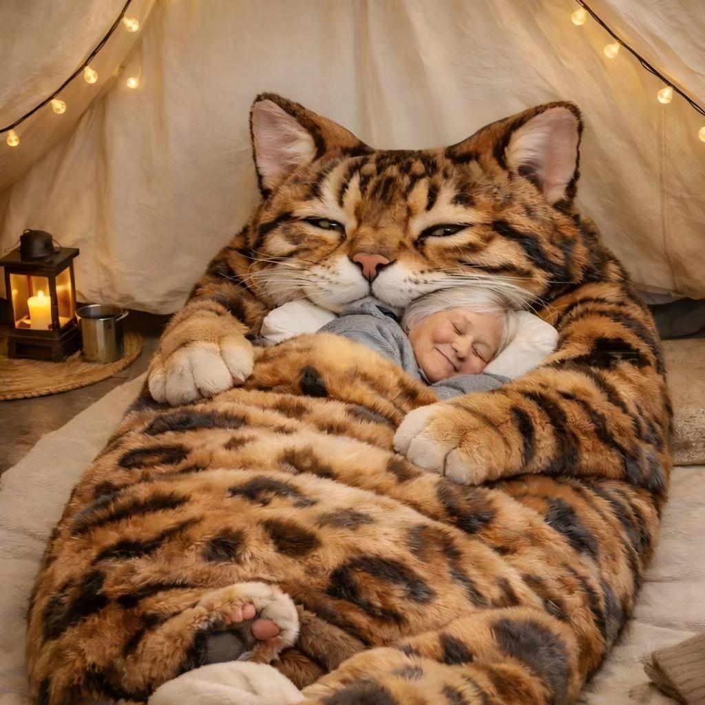 🔥Hot Seller🐱Warm Plush Cat-Themed Sleeping Bag for Adults｜Thick Winter Wearable Sleep Bag!