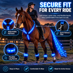 LED Horse Night Riding Lights – Full-Body Glow Kit, 12 Light Modes, Boost Visibility for Night Horseback Riding