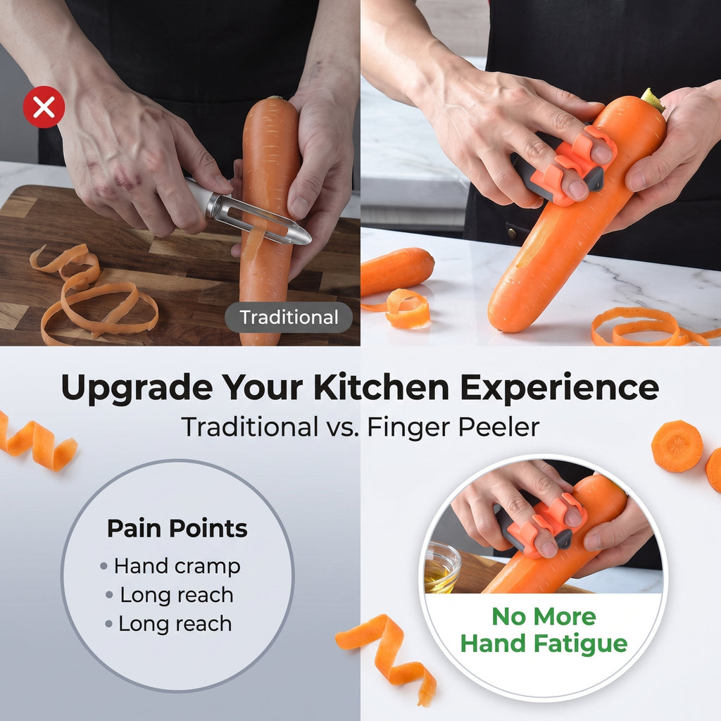 Stainless Steel Finger Peeler For Easy Fruit And Vegetable Peeling In The Kitchen