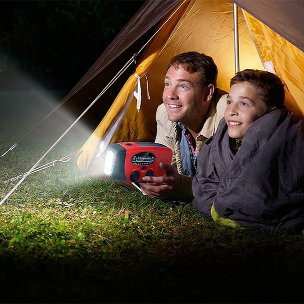 ⚠️When Power Goes Out, Stay Connected! Portable Solar Hand Crank Emergency Radio with Weather Alerts & Phone Charger