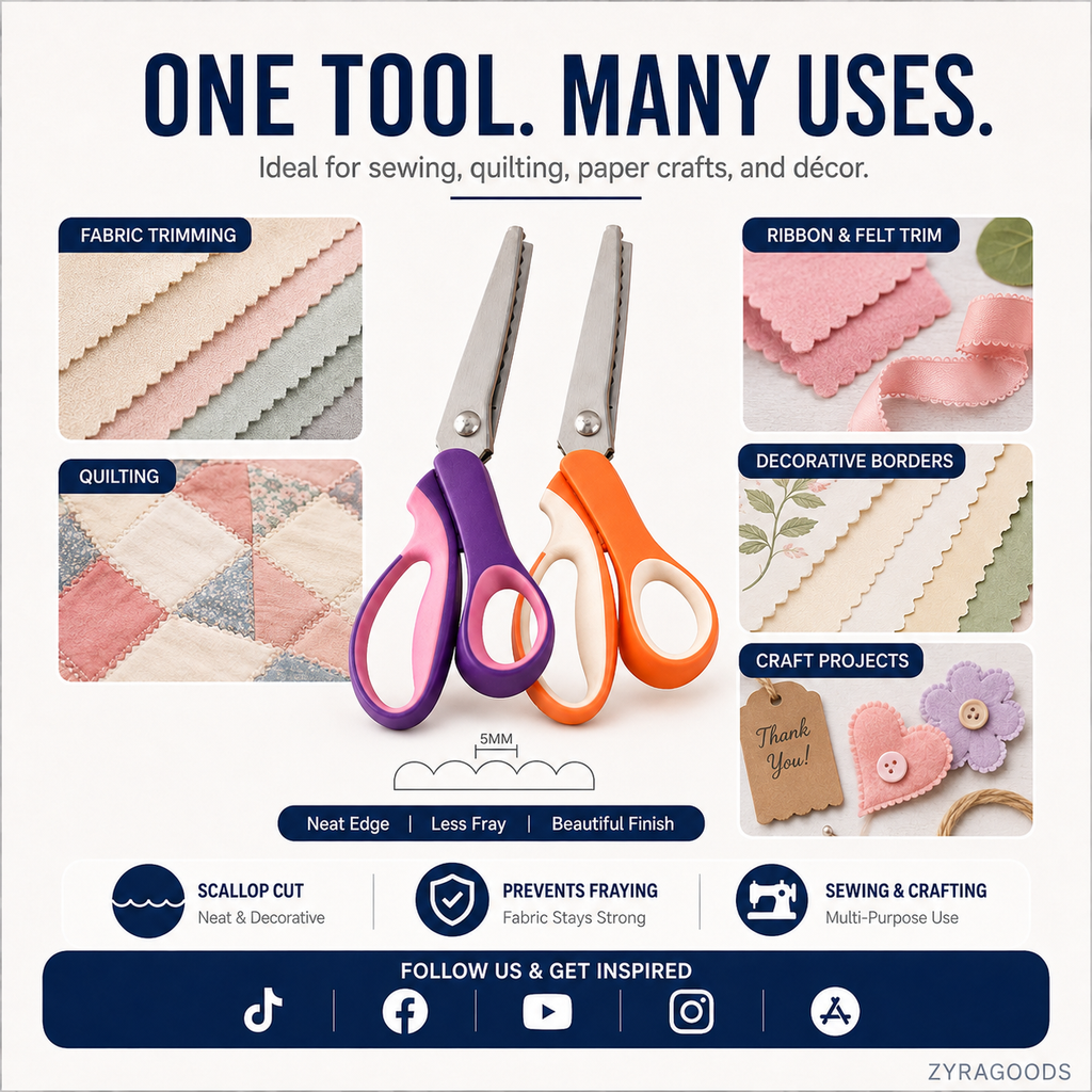 ✂️ LIMITED TIME | 38% OFF! Multipurpose Pinking Shears, Serrated Fabric Scissors