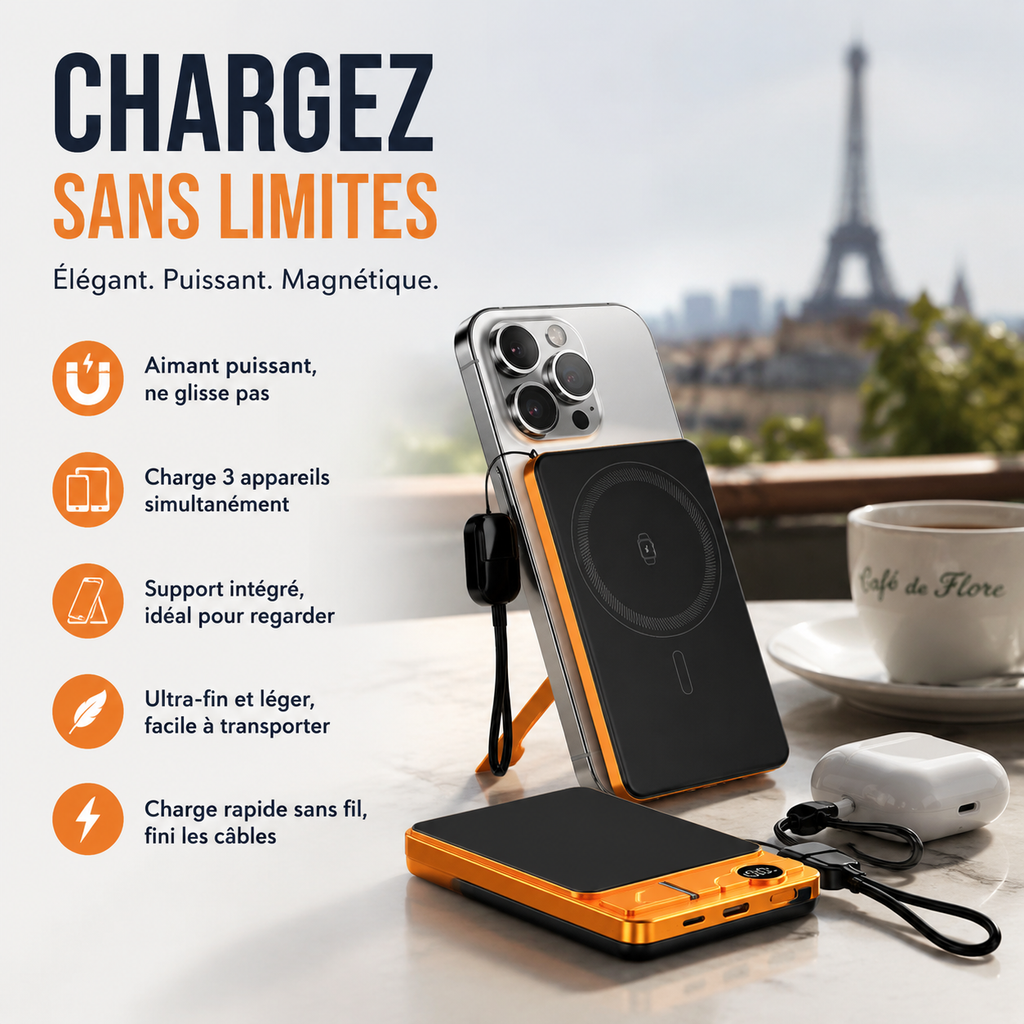 Tired of Carrying Multiple Chargers? Magnetic 3-in-1 Portable Charger, Wireless Charging Station for Phone, Smart Watch & Earbuds