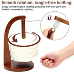 🧶 Magnetic Levitating Yarn Holder – Natural Wooden Rotating Yarn Stand for Knitting & Crochet