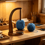 🧶 Magnetic Levitating Yarn Holder – Natural Wooden Rotating Yarn Stand for Knitting & Crochet