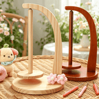 🧶 Magnetic Levitating Yarn Holder – Natural Wooden Rotating Yarn Stand for Knitting & Crochet