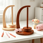 🧶 Magnetic Levitating Yarn Holder – Natural Wooden Rotating Yarn Stand for Knitting & Crochet