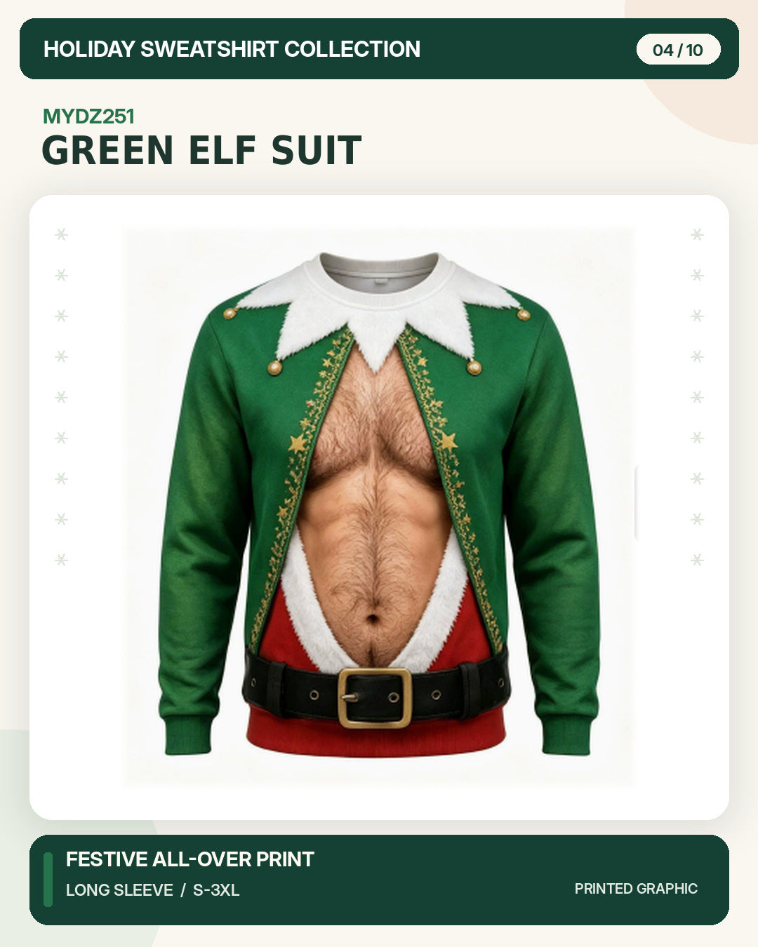 MYDZ251 Christmas sweatshirt print front and back design