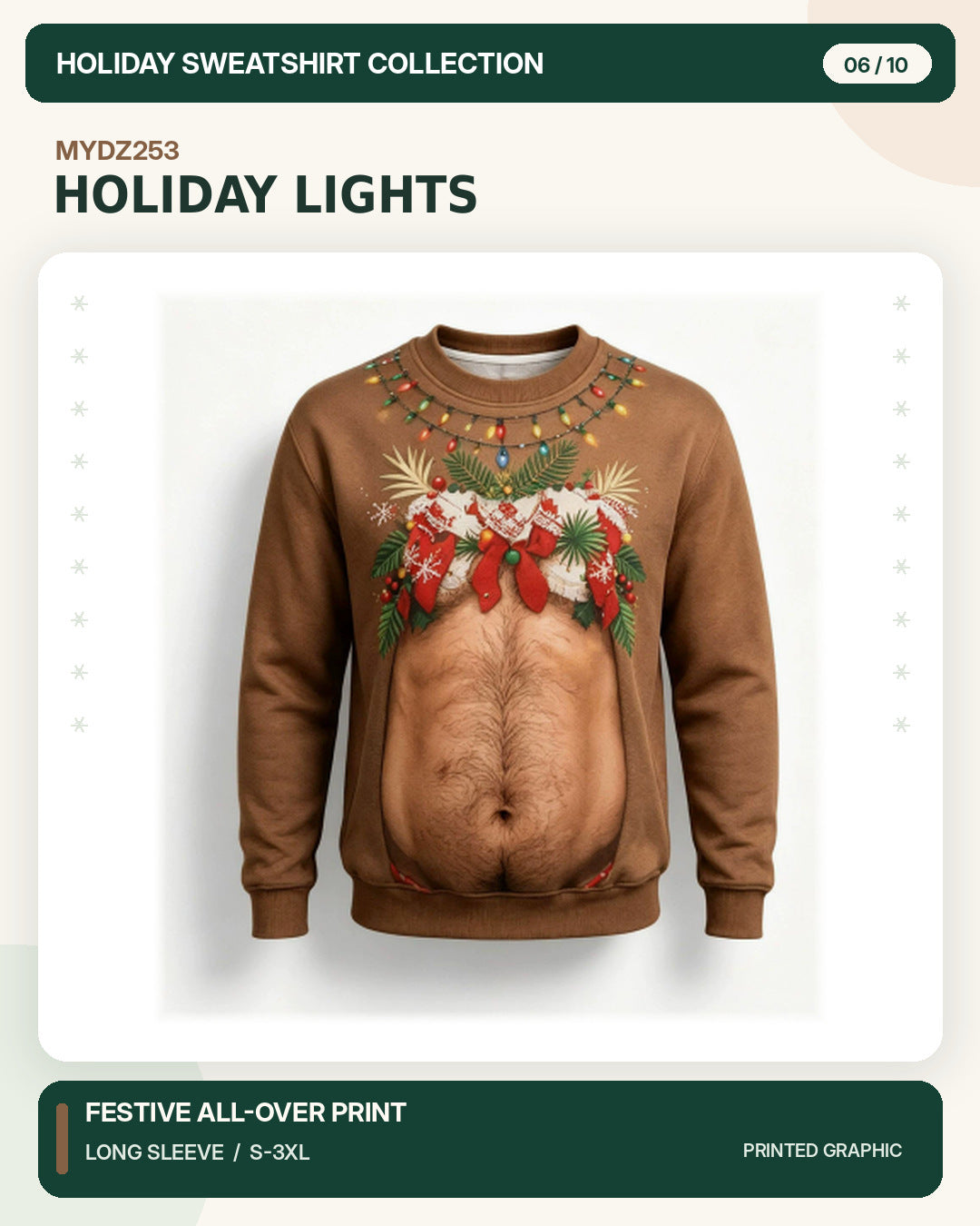 MYDZ253 Christmas sweatshirt print front and back design
