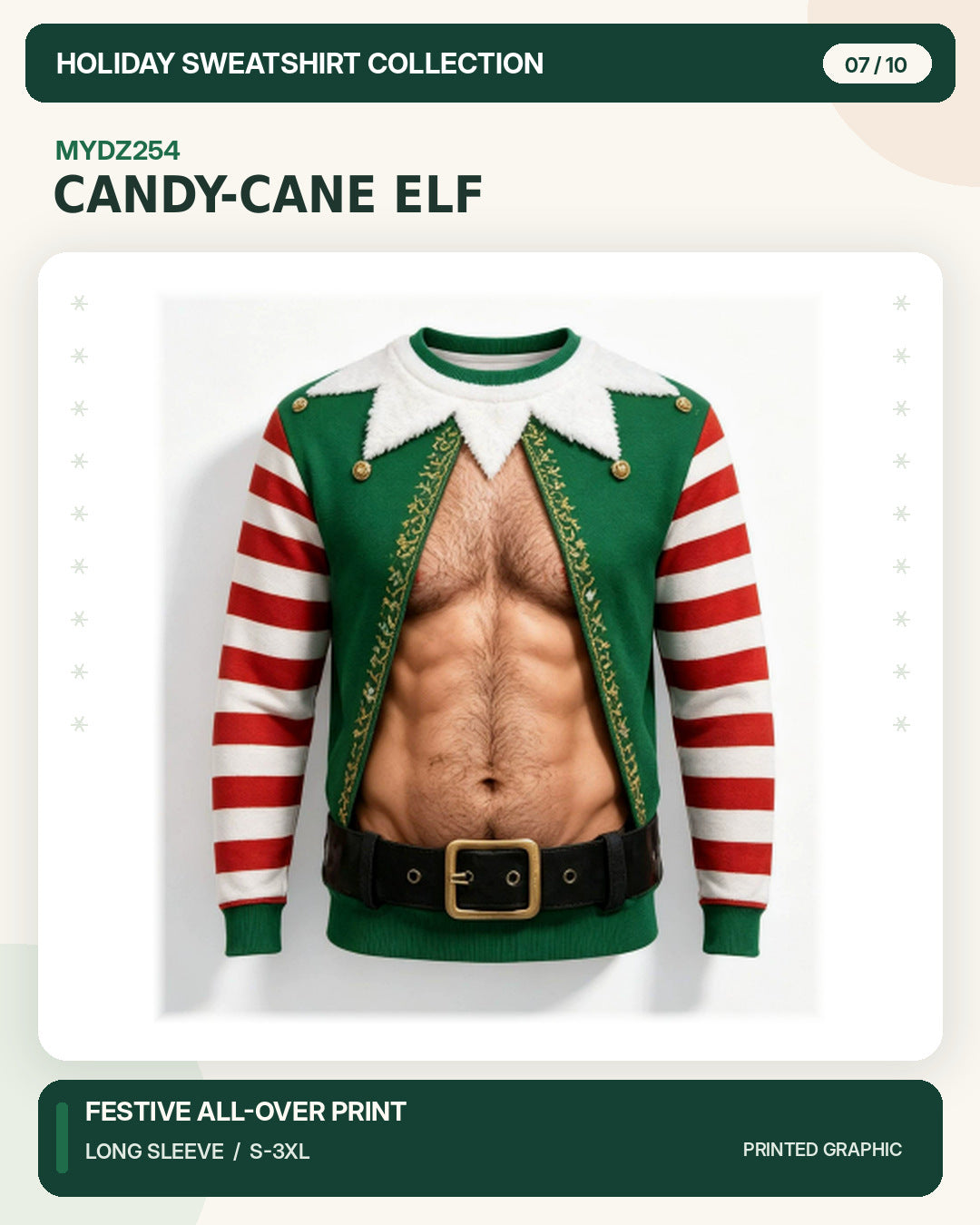 MYDZ254 Christmas sweatshirt print front and back design