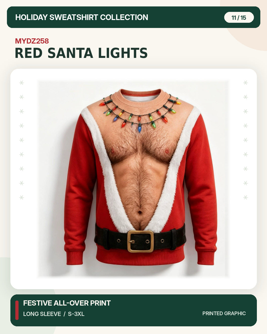 MYDZ258 Christmas sweatshirt print front and back design