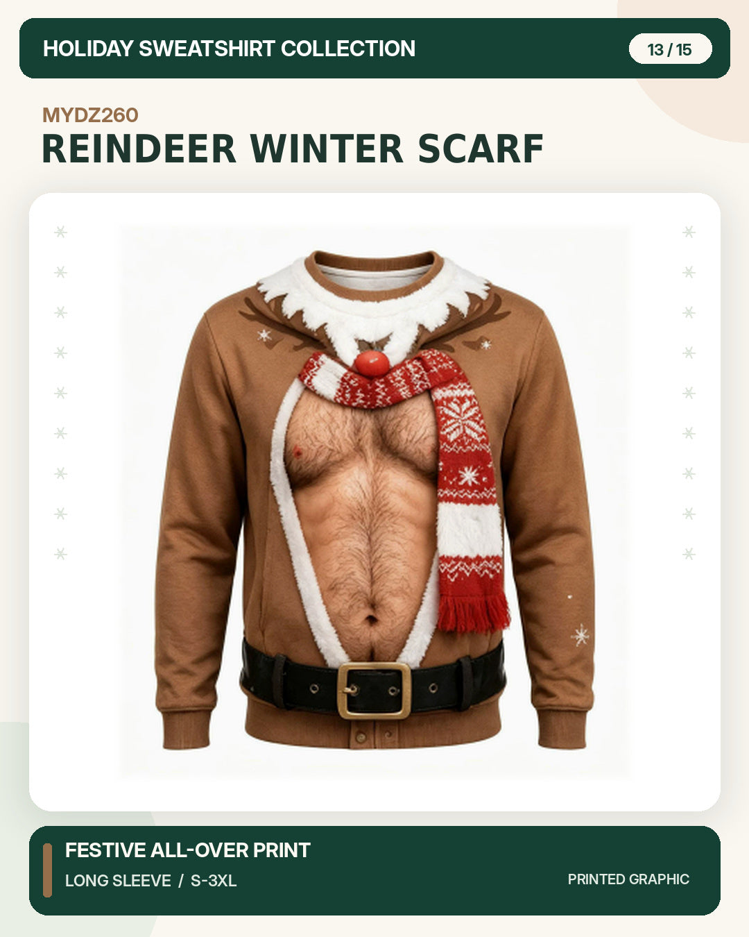 MYDZ260 Christmas sweatshirt print front and back design