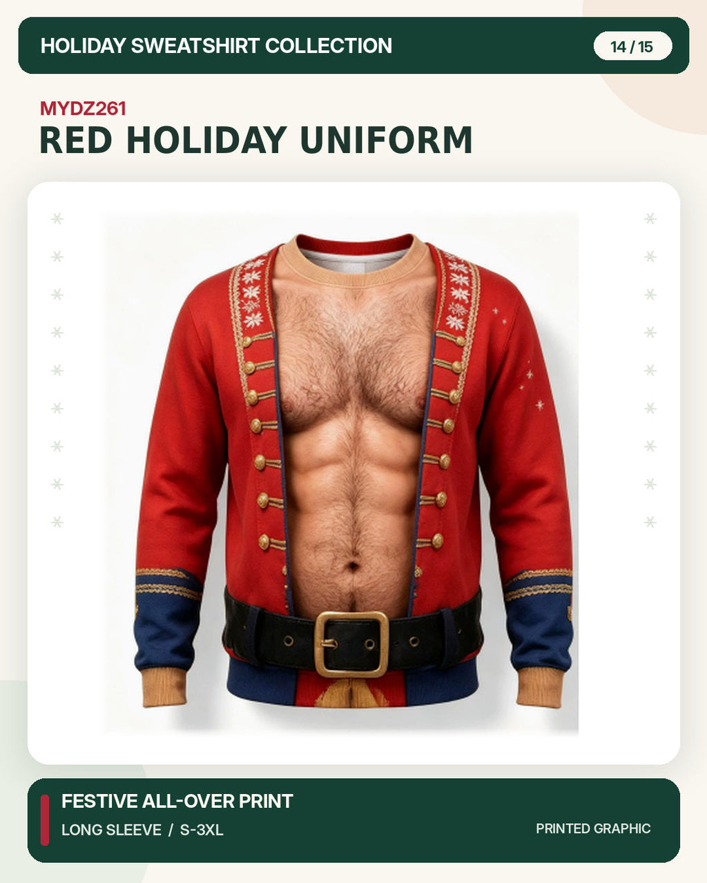 MYDZ261 Christmas sweatshirt print front and back design
