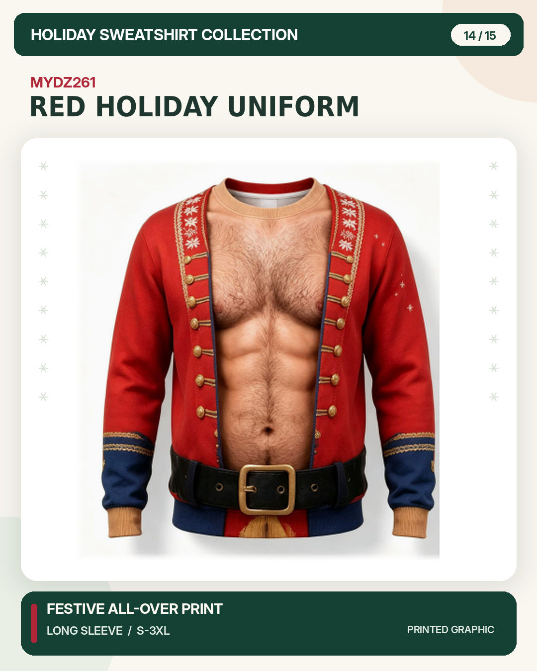 MYDZ261 Christmas sweatshirt print front and back design