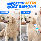 Illustrative coat before and after flea comb grooming