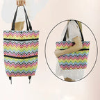 Folded shoulder tote and extended rolling cart