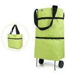 Green rolling shopping bag