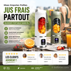🔥LIMITED TIME 49% OFF! 🍊🥤450ml Wireless Portable Blender, LED Digital Display, Dual Lids, 30 Second Quick Mixing