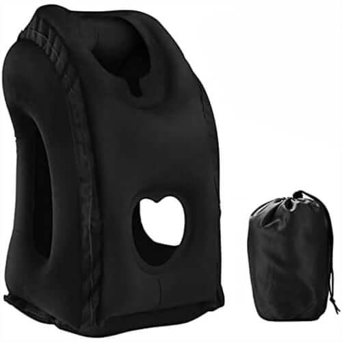 ✈️ Inflatable Travel Pillow | 360° Support – Soft Flocking, Quick Inflate, Compact
