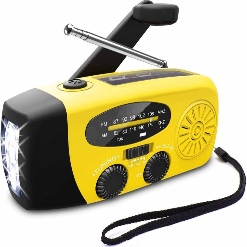 ⚠️When Power Goes Out, Stay Connected! Portable Solar Hand Crank Emergency Radio with Weather Alerts & Phone Charger