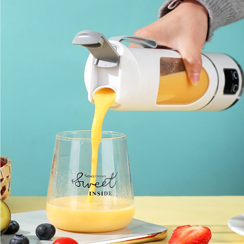 🔥LIMITED TIME 49% OFF! 🍊🥤450ml Wireless Portable Blender, LED Digital Display, Dual Lids, 30 Second Quick Mixing