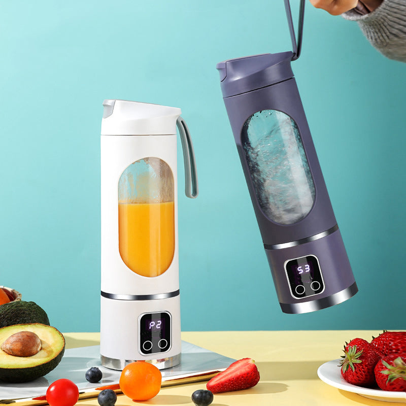 🔥LIMITED TIME 49% OFF! 🍊🥤450ml Wireless Portable Blender, LED Digital Display, Dual Lids, 30 Second Quick Mixing