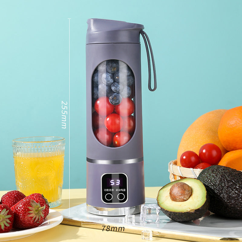 🔥LIMITED TIME 49% OFF! 🍊🥤450ml Wireless Portable Blender, LED Digital Display, Dual Lids, 30 Second Quick Mixing