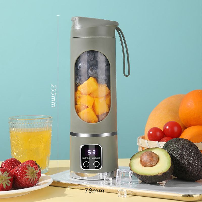 🔥LIMITED TIME 49% OFF! 🍊🥤450ml Wireless Portable Blender, LED Digital Display, Dual Lids, 30 Second Quick Mixing